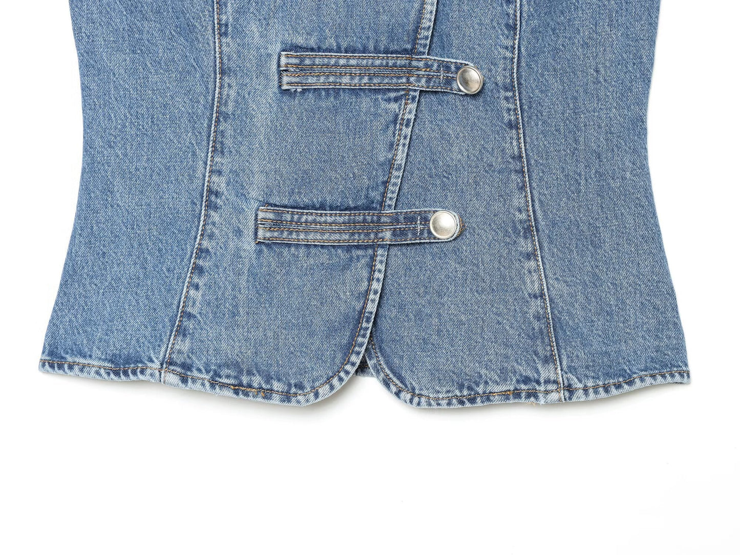 Women's Breasted decorative denim top