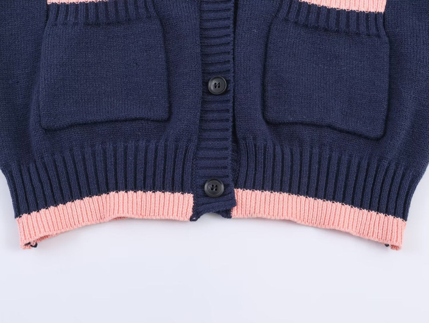 Women's O Neck short spliced knitted Coat
