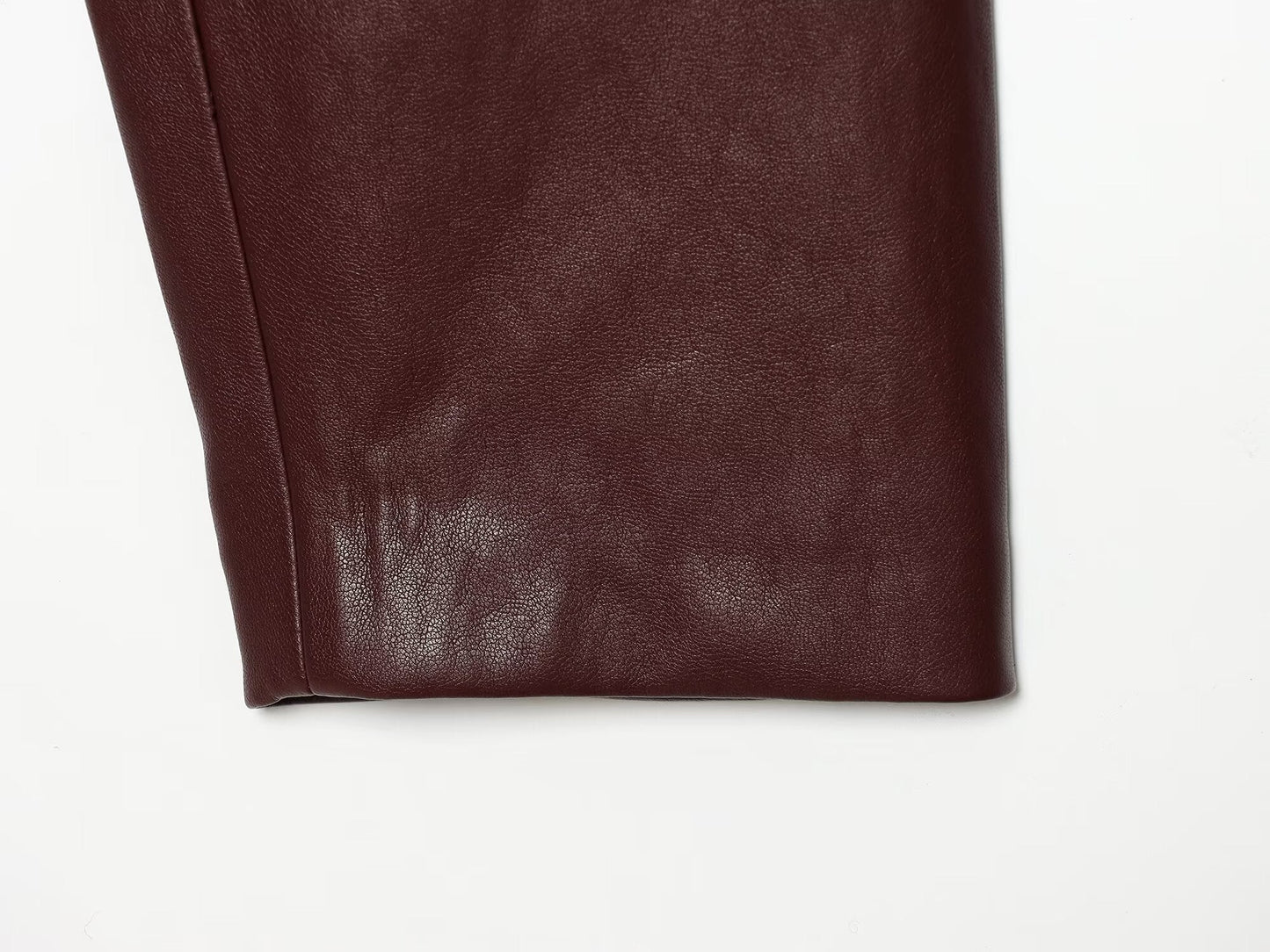 Women's casual versatile faux leather zipper Coat