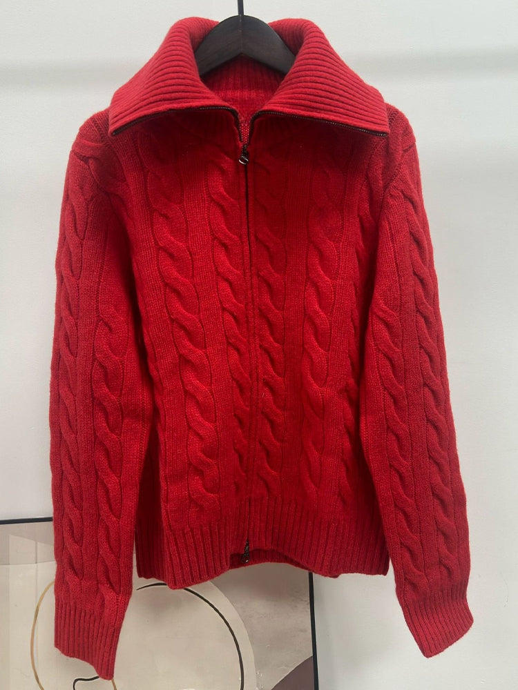 Women's New Navy Cardigan Long Sleeve Loose Knitwear