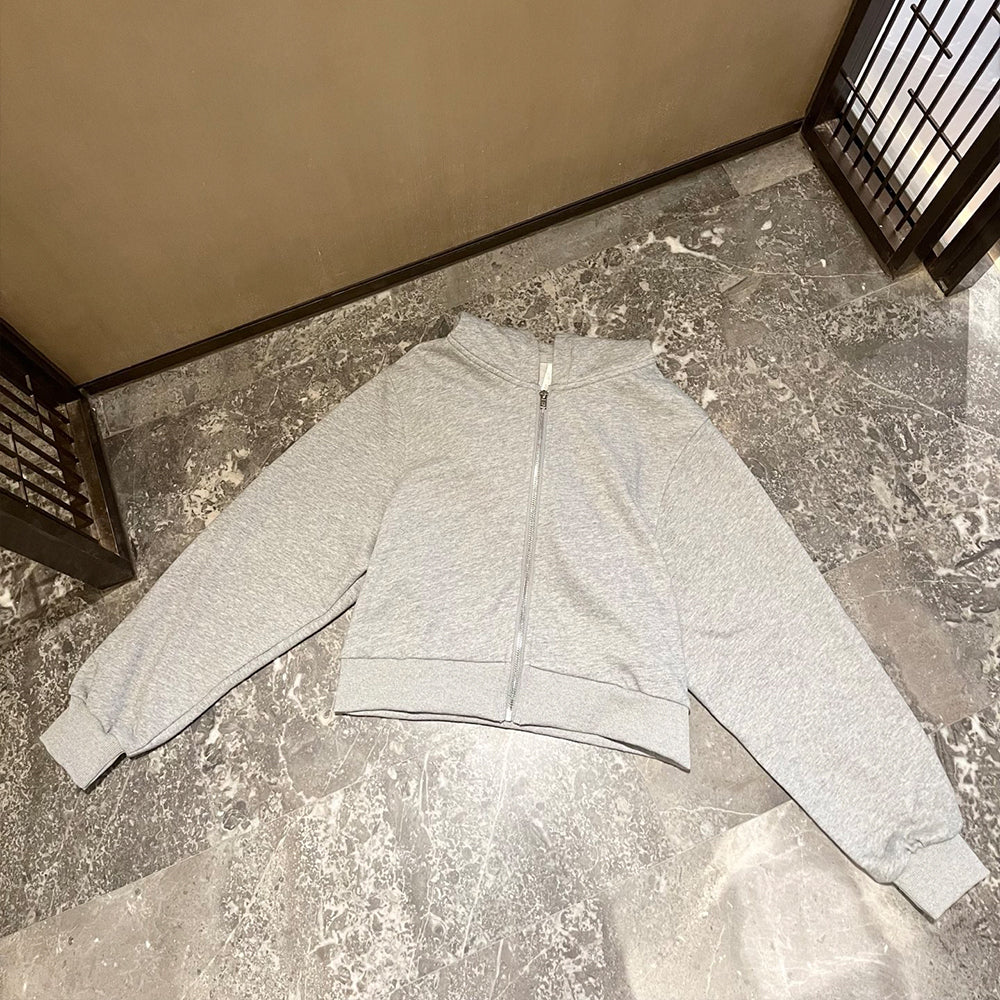 Women's new short hooded cardigan coat