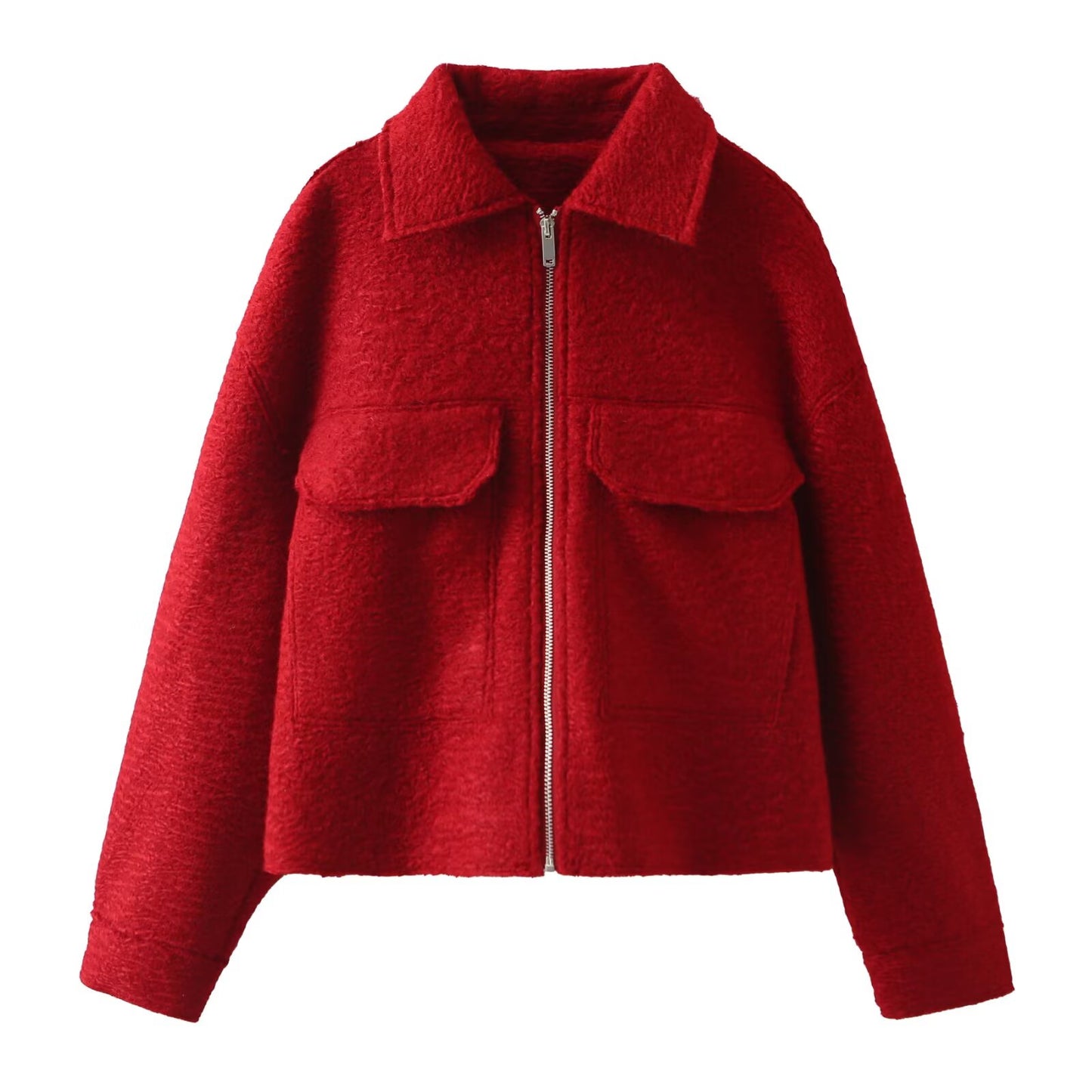 Women's lapel pocket decoration short jacket Coat