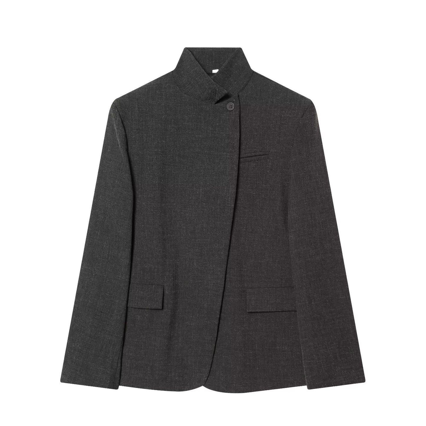 Women's casual stand collar wool blend Blazer Coat