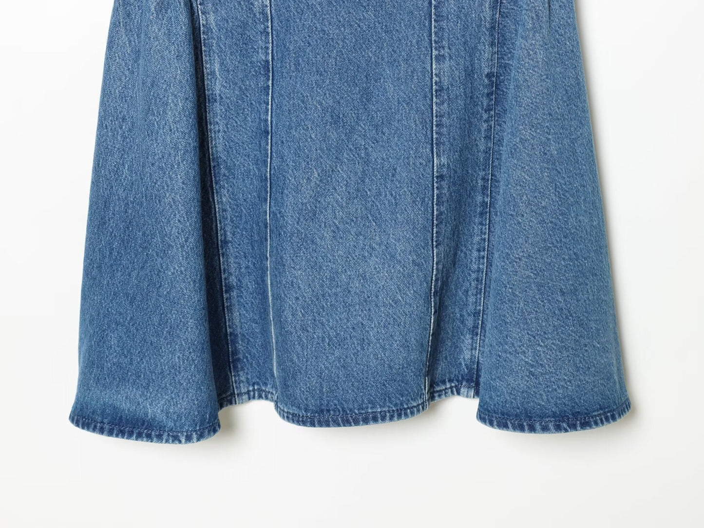 Women's flared skirt hem backless denim dress