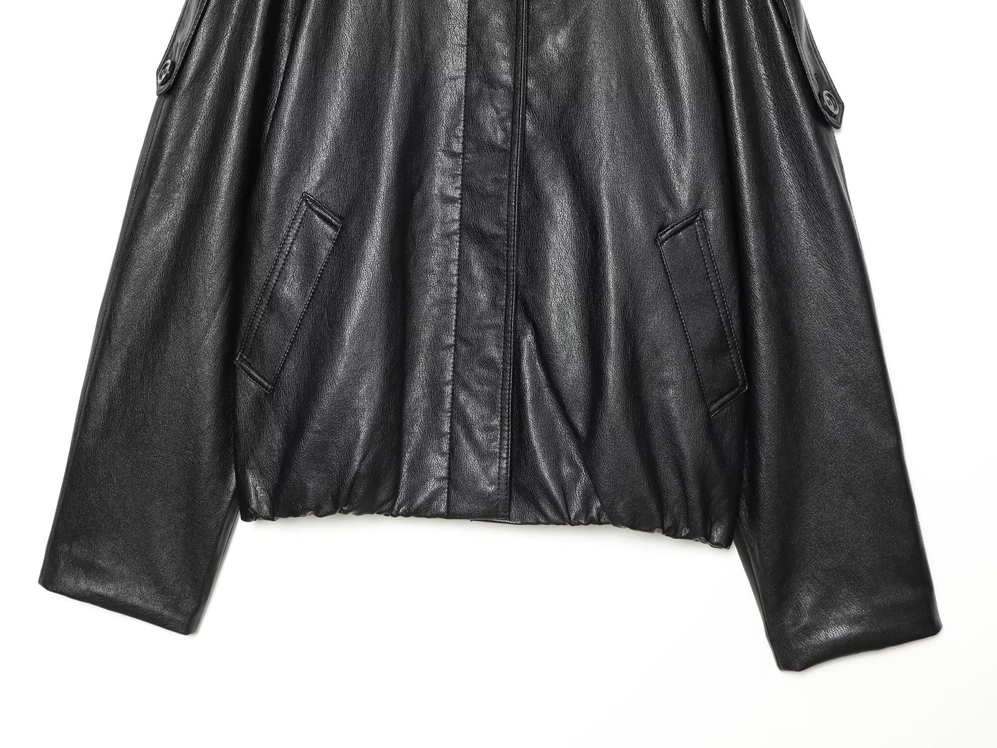 Women's casual versatile imitation leather jacket Coat