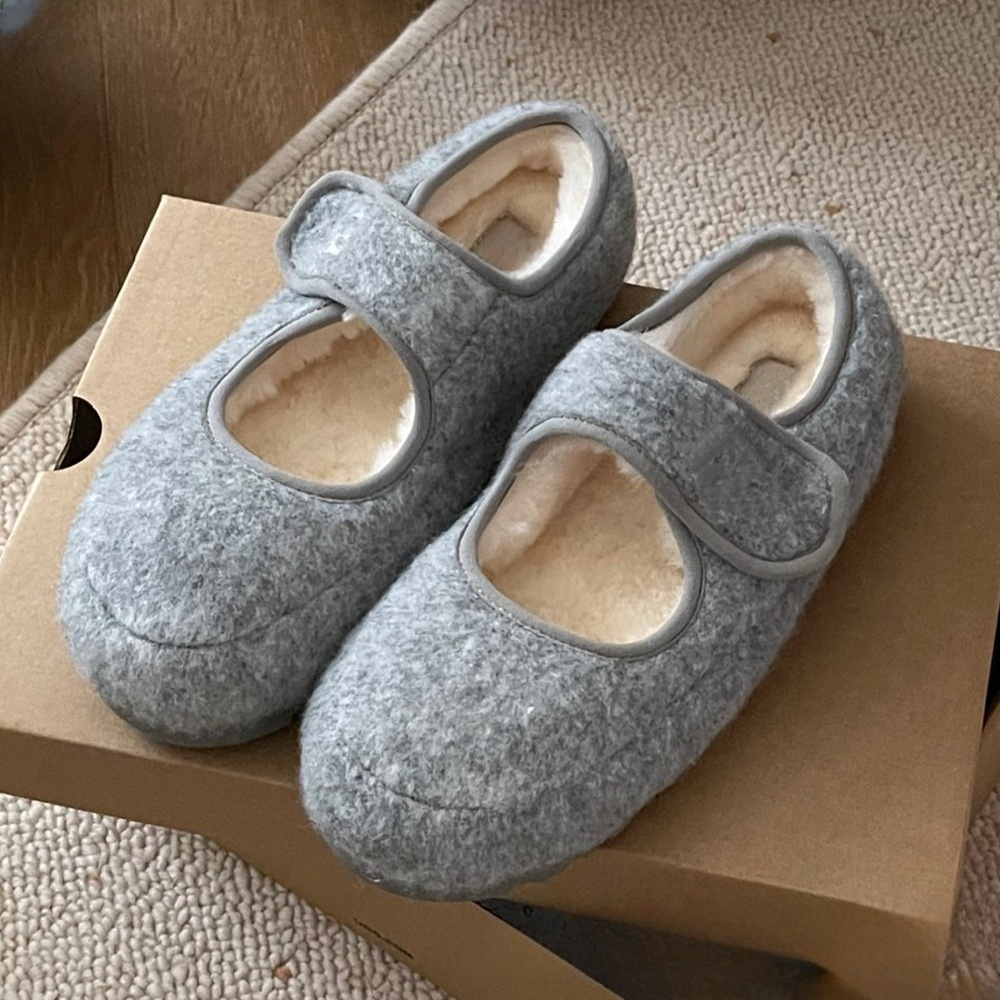 Women's new shallow-mouthed hook and loop lazy snow boots