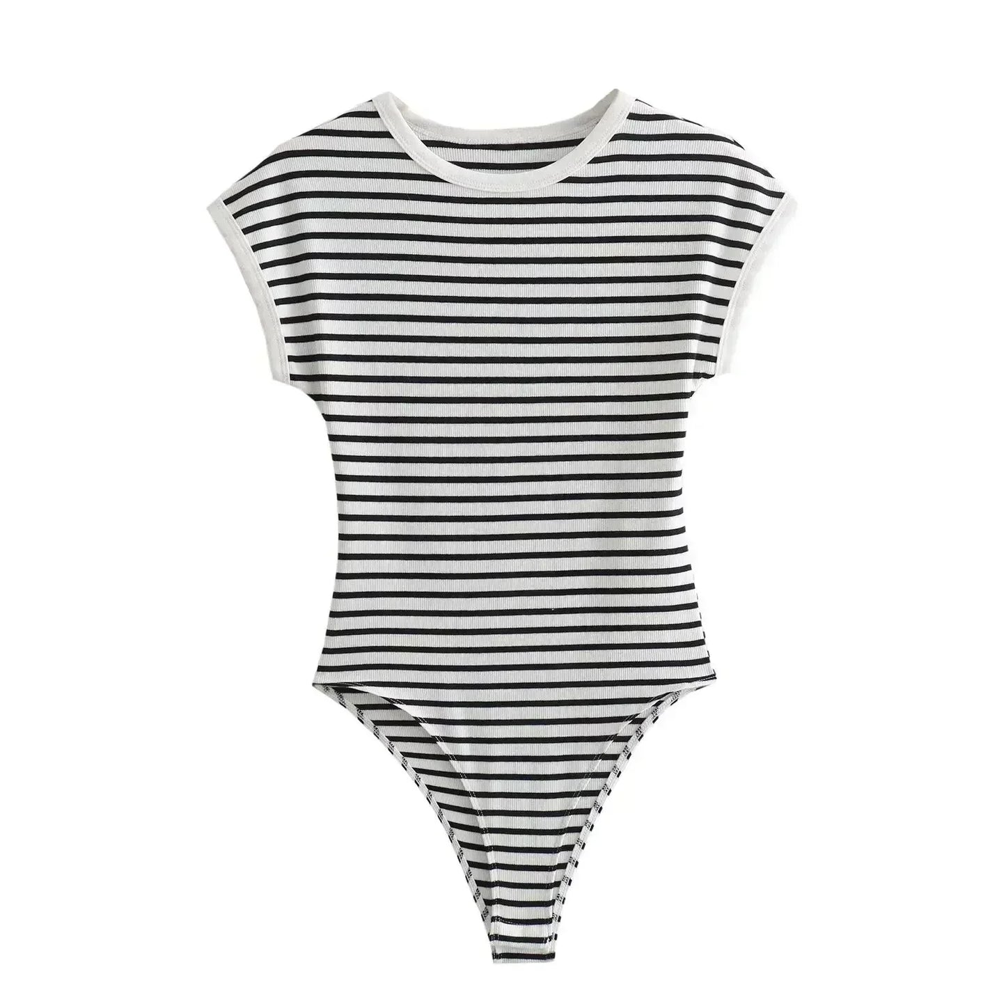 2026 Women's New Chic Fashion Multi Color Slim O Neck Ribbed Knitted jumpsuit Retro Short sleeved Women's Short jumpsuit