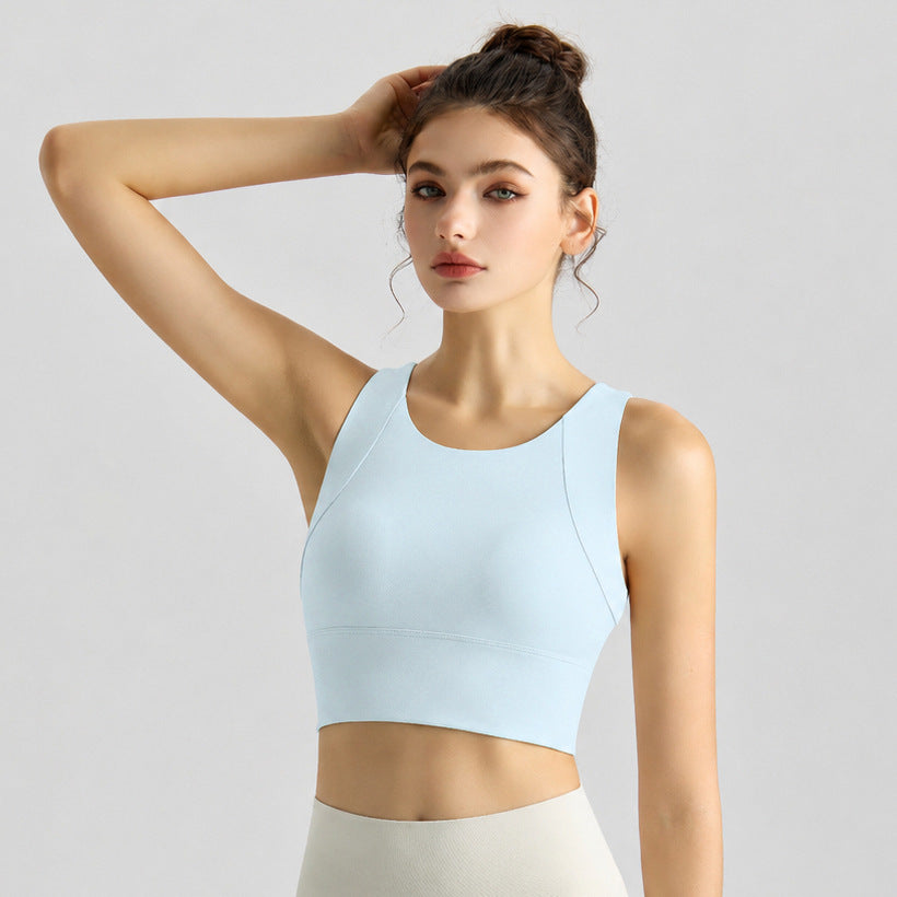 Women's new chest pad one breathable shockproof fitness sports bra