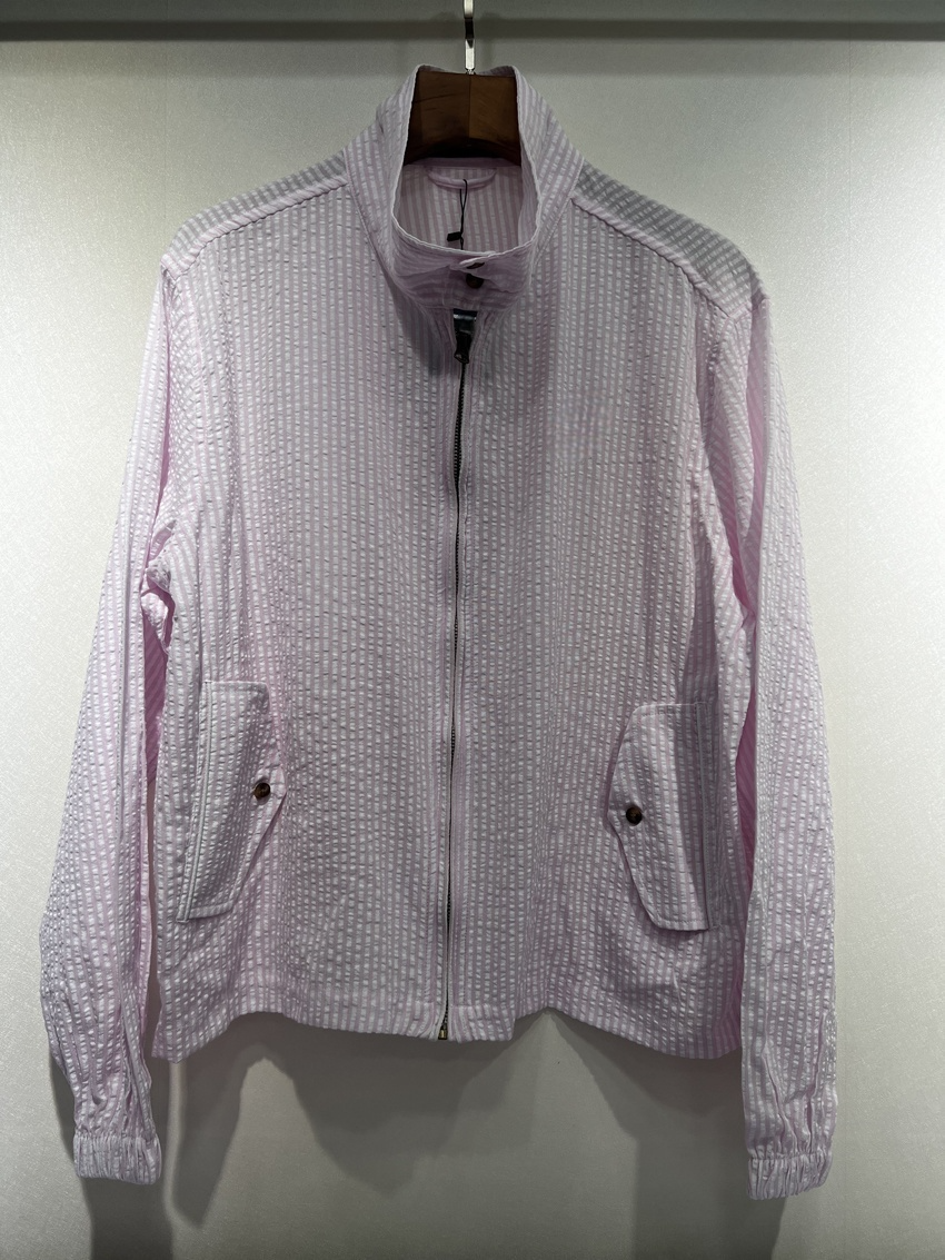 Women's new versatile embroidered striped stand collar thin jacket
