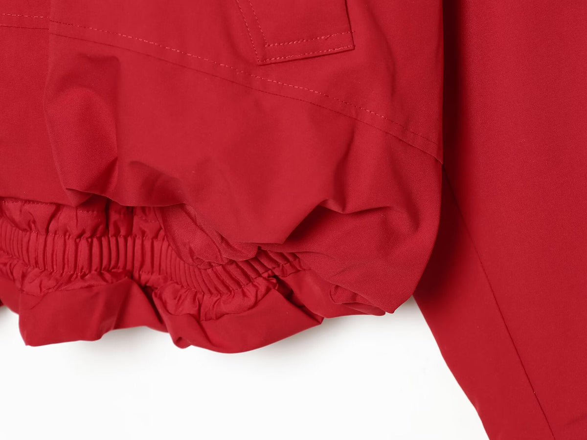 Women's with drawstring short cotton jacket Coat