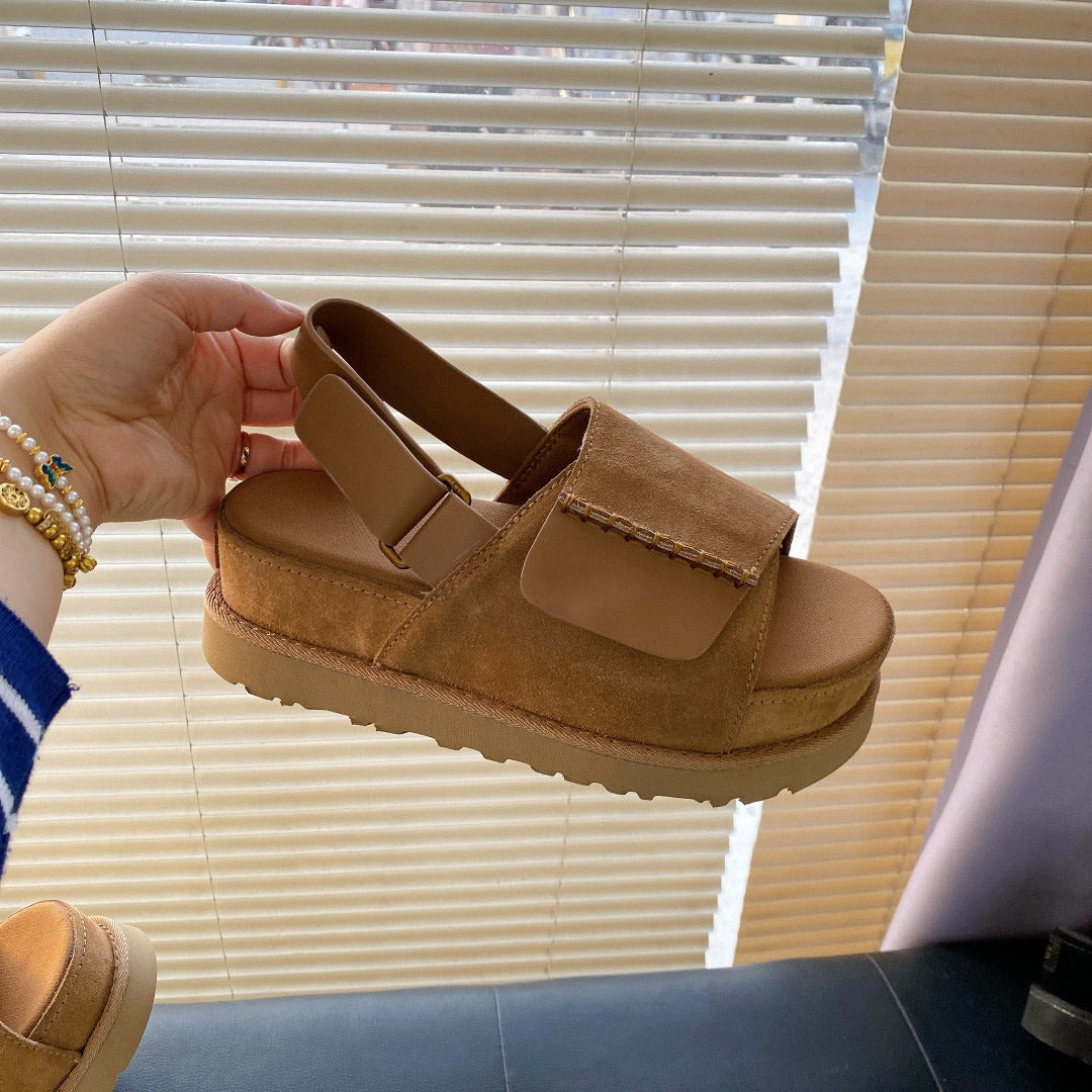 Women's New Fashion Joker Casual Platform Stitching Design Increases Sandals