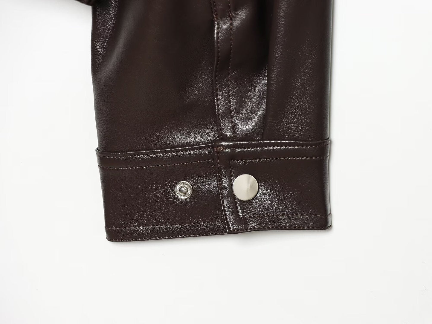 Women's casual short imitation leather jacket Coat