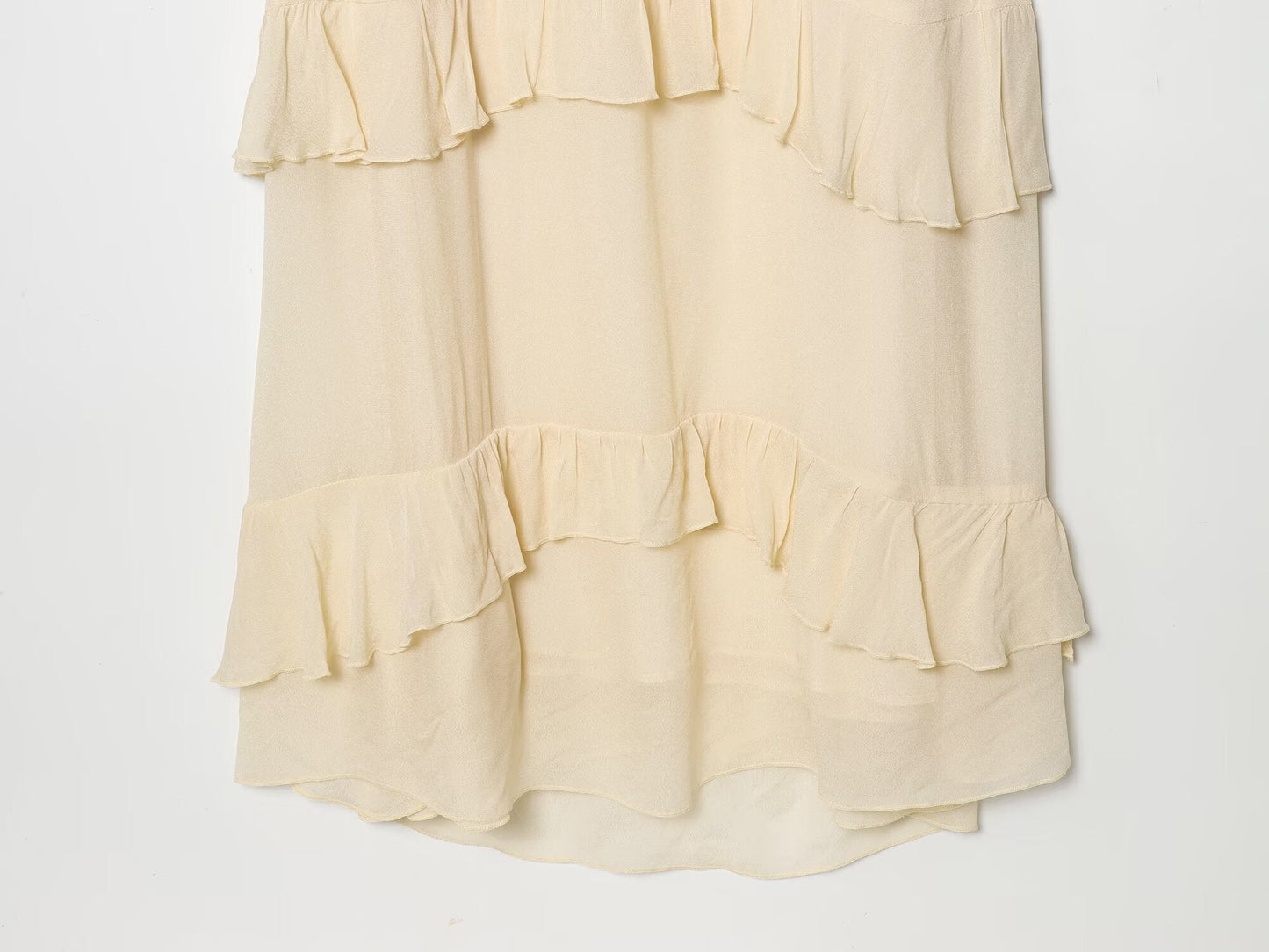 Women's layered decorative V-neck MIDI dress