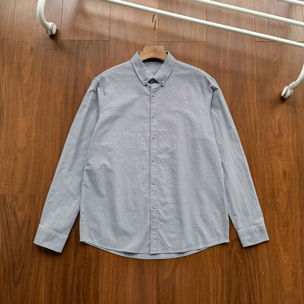 New casual Joker classic button collar design cotton long sleeve shirt