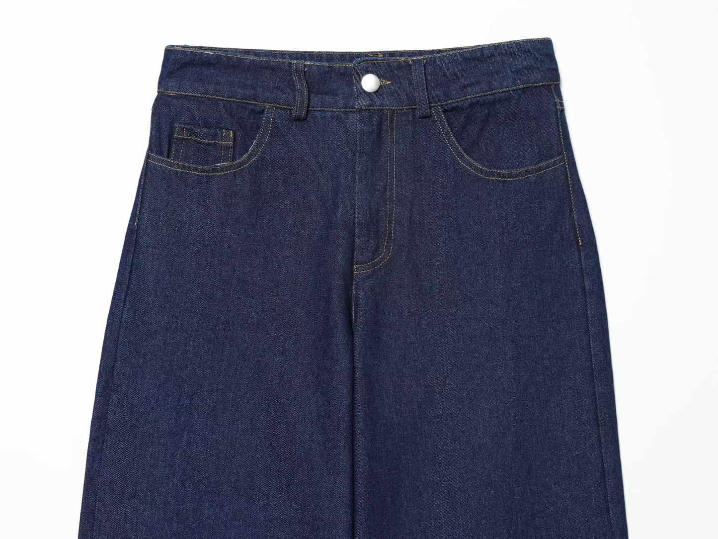 suit Women's 2 pieces comfortable high waisted wide leg jeans+denim shirt