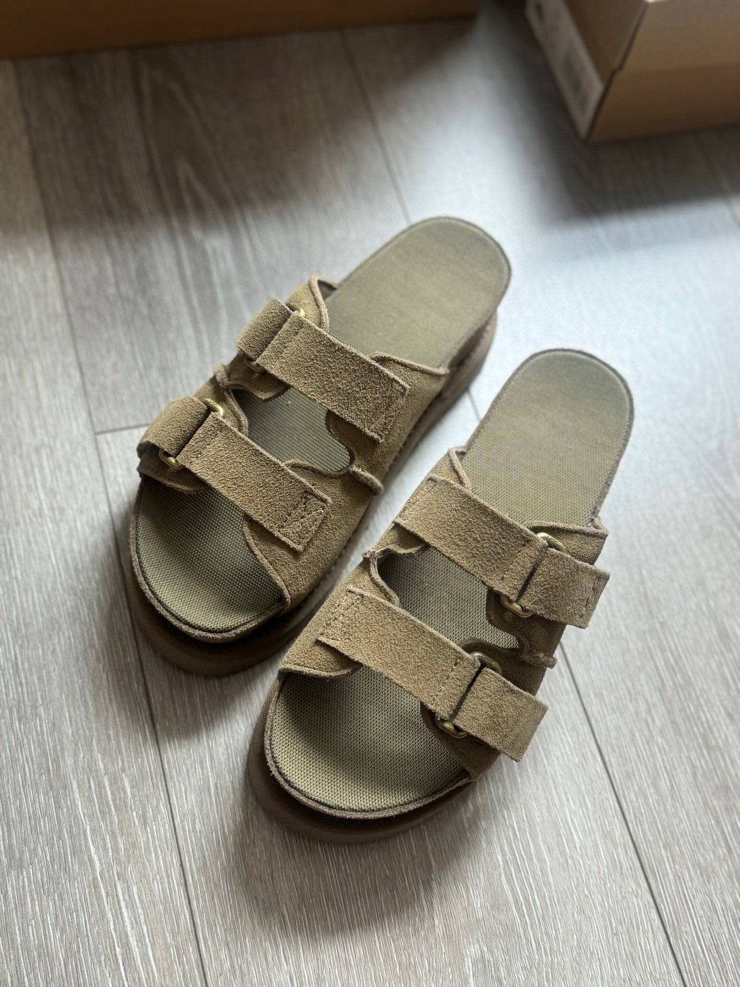 Women's New Fashion Joker Casual Hook and Loop Design Platform Sandals Slippers