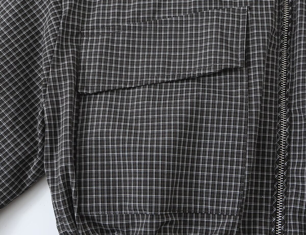 Women's Plaid Stand Collar Cotton Jacket Coat
