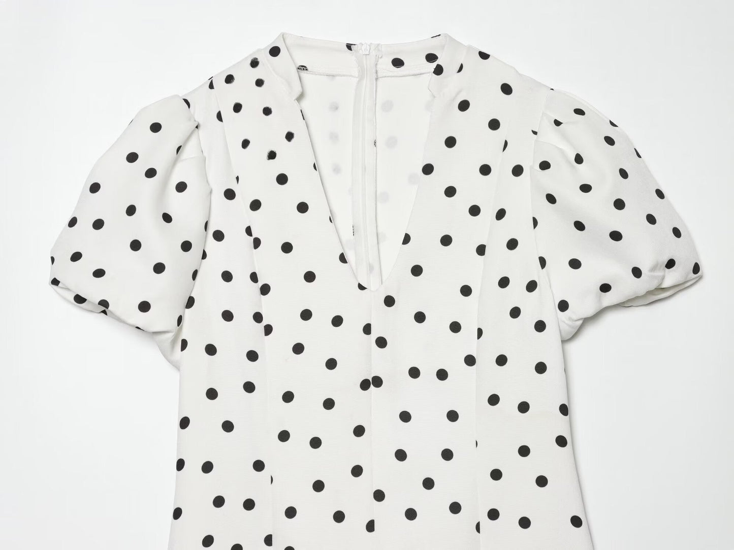 Women's bubble sleeve polka dot mini dress