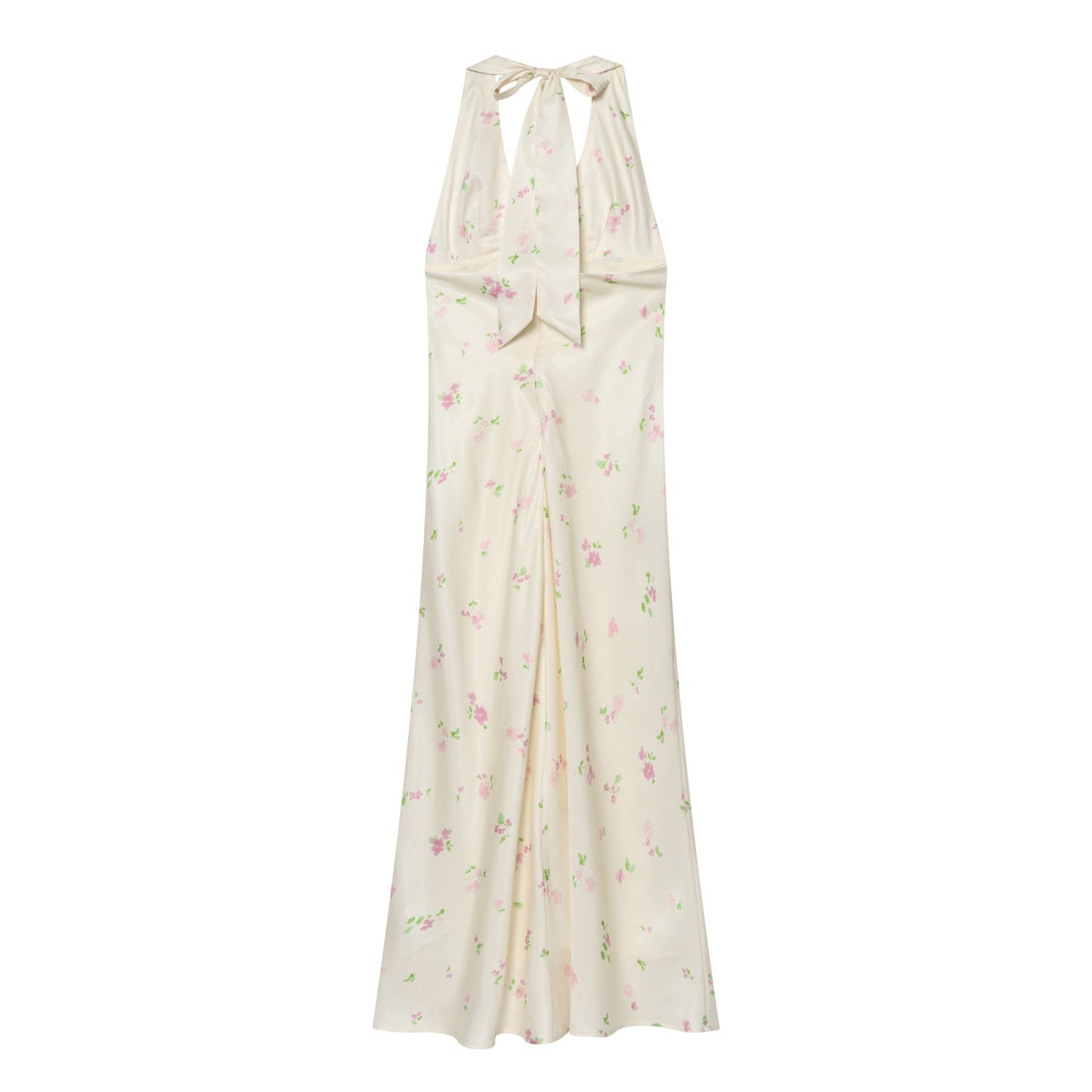 Women's satin textured printed MIDI dress