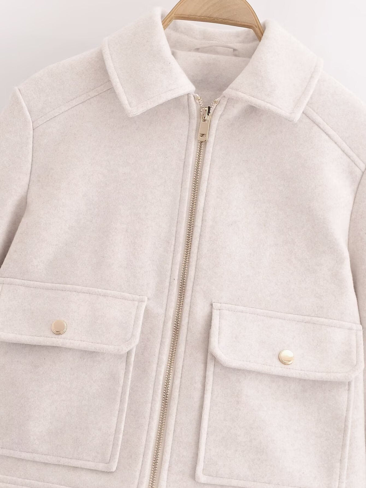 Women's short lapel woolen jacket Coat