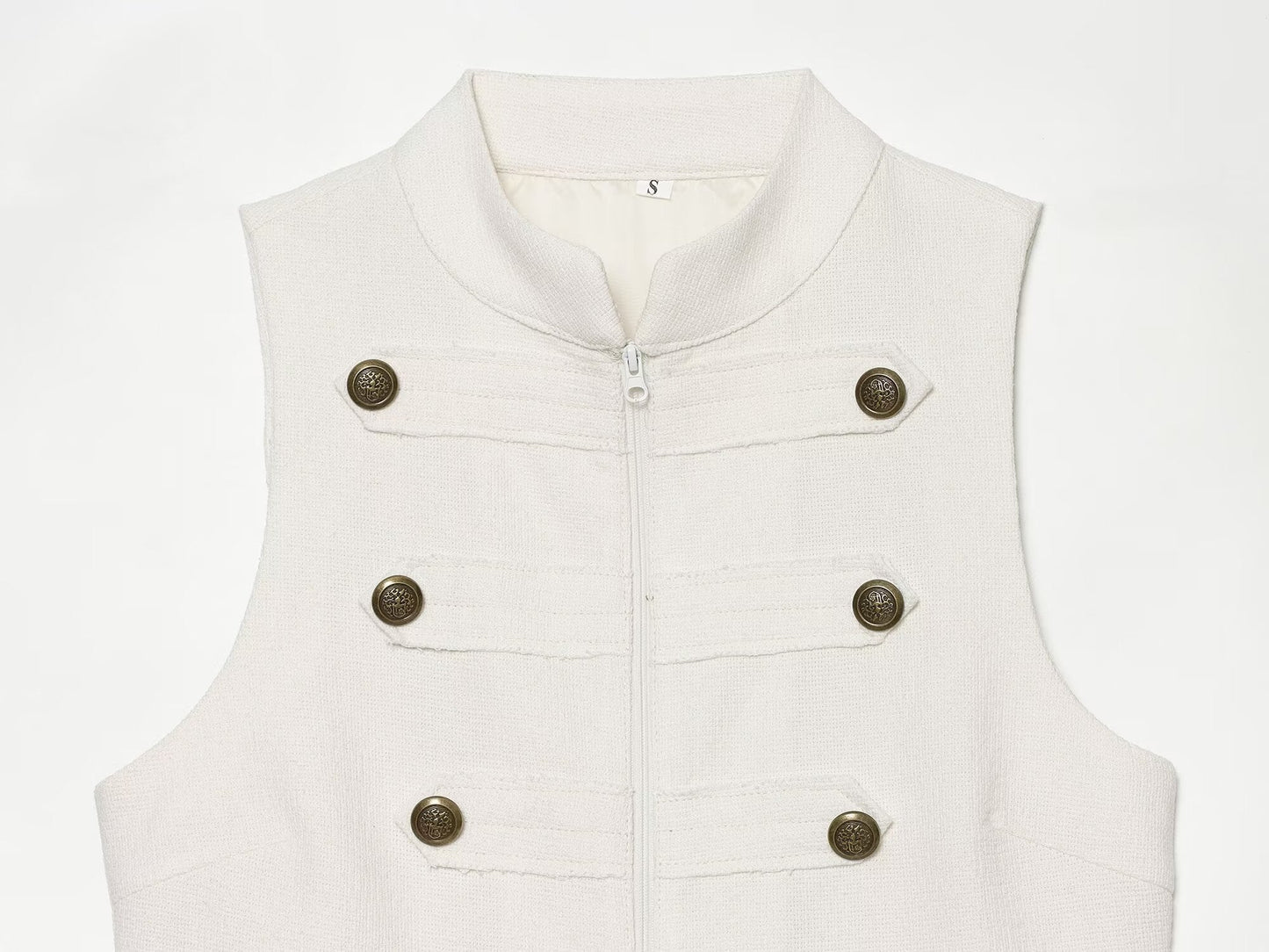 Women's buckle decoration hanging neck vest