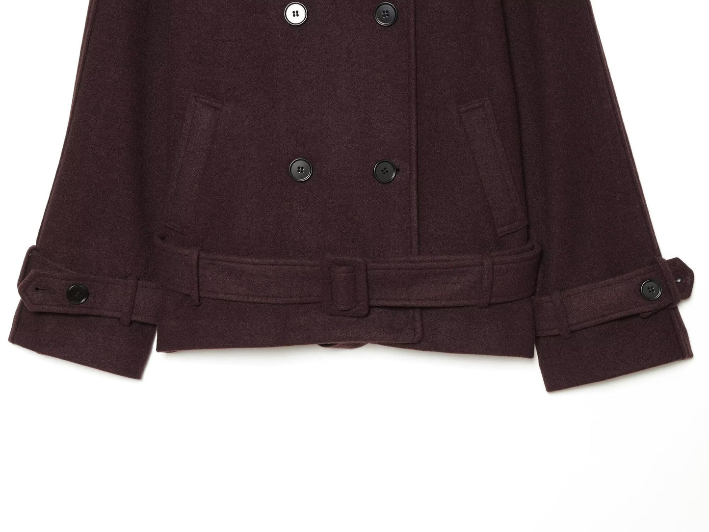 Women's with Belt casual oversized felt Coat