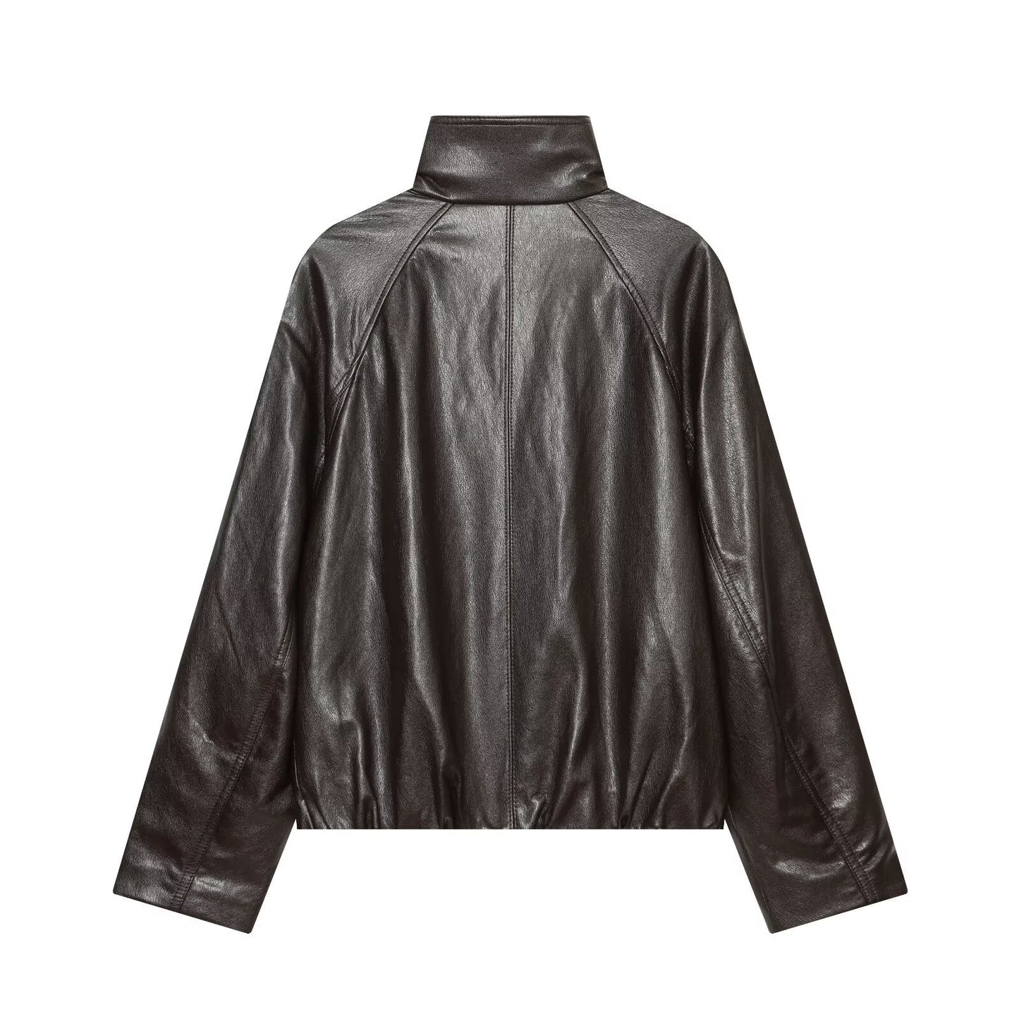 Women's casual versatile imitation leather jacket Coat