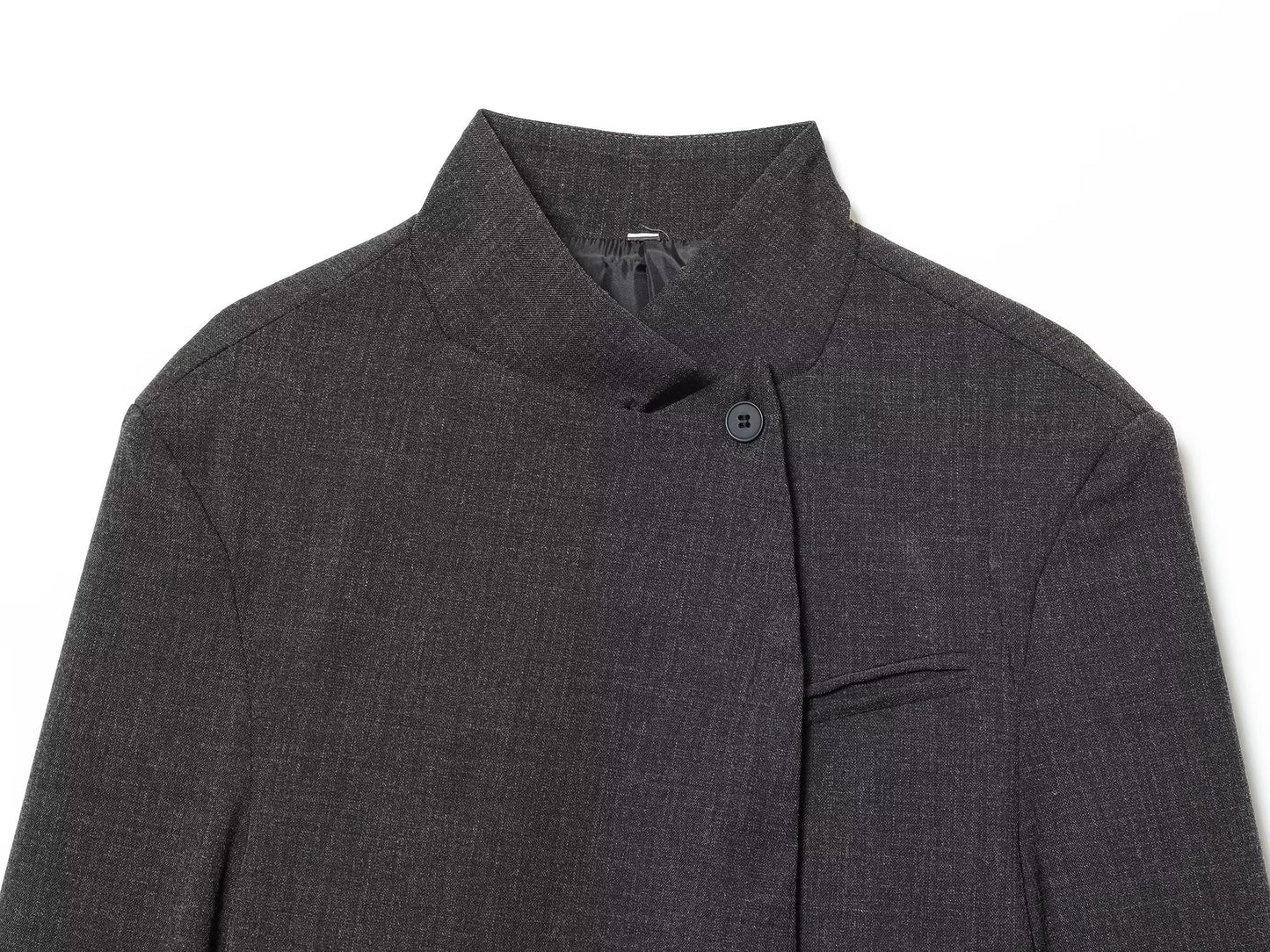 Women's new casual stand collar Button-up Blazer Coat