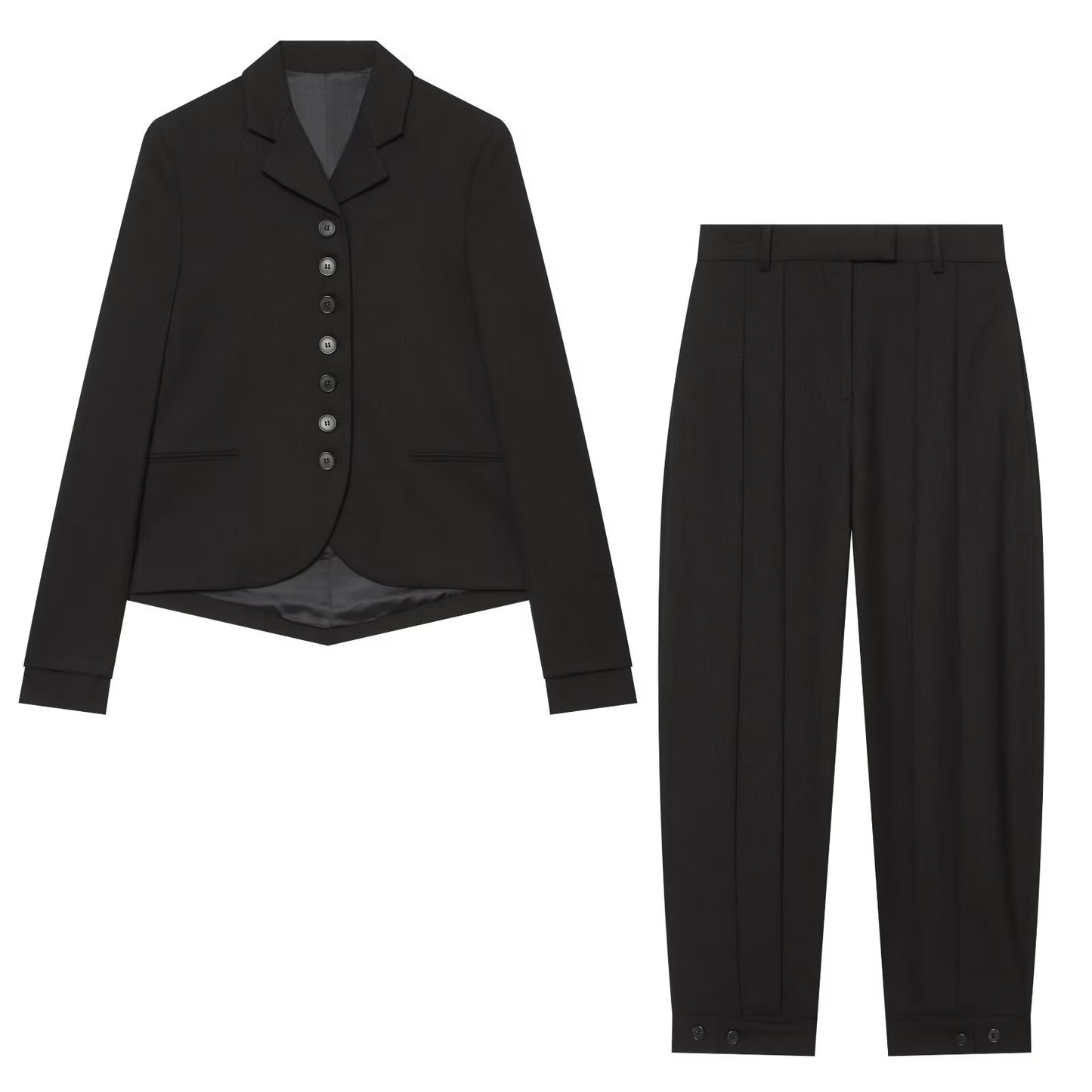 suit Women's 2 pieces button decoration Straight cut Blazer Coat +Pants