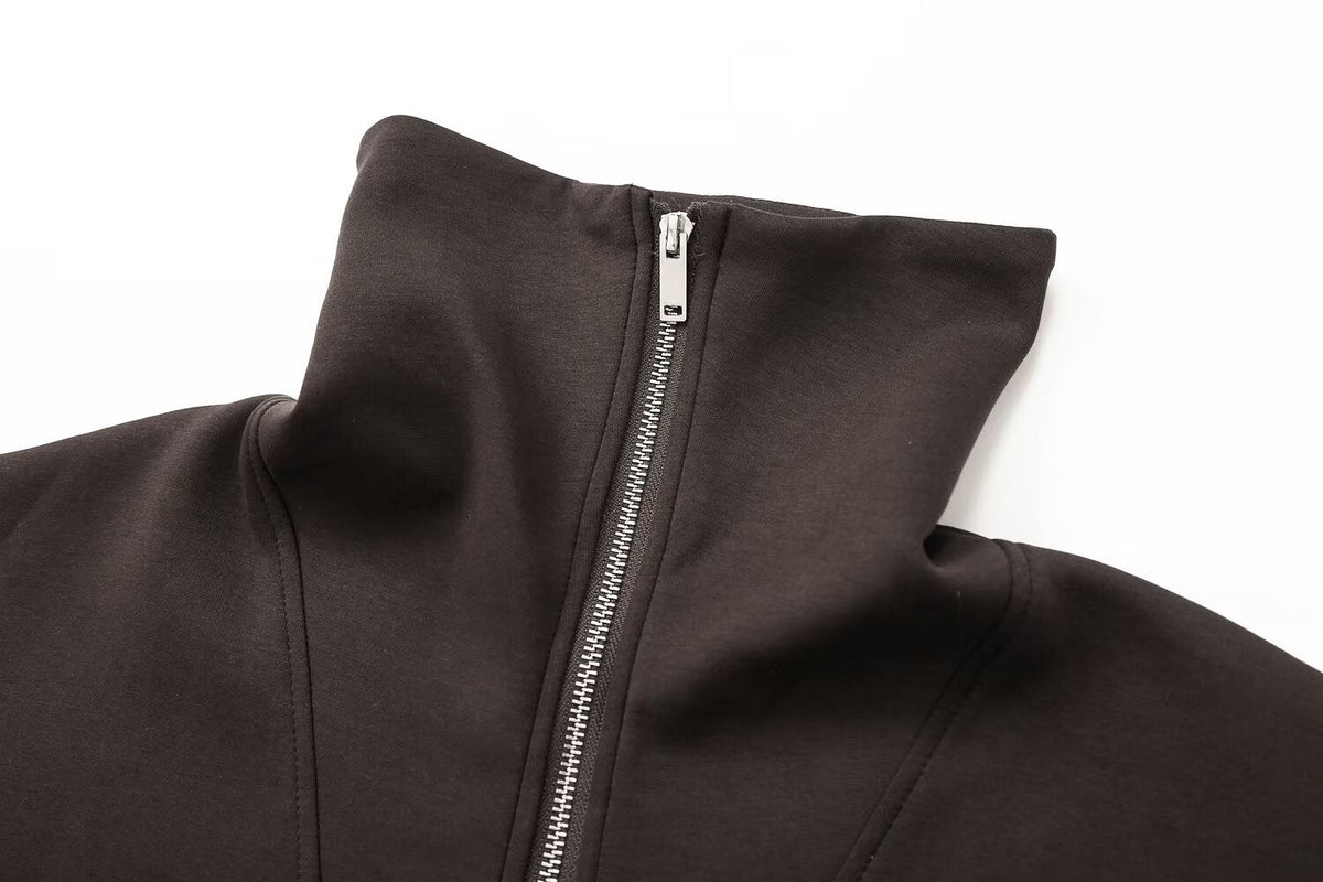 suit Women's 2 pieces zipper design comfortable casual sweatshirt +Pants