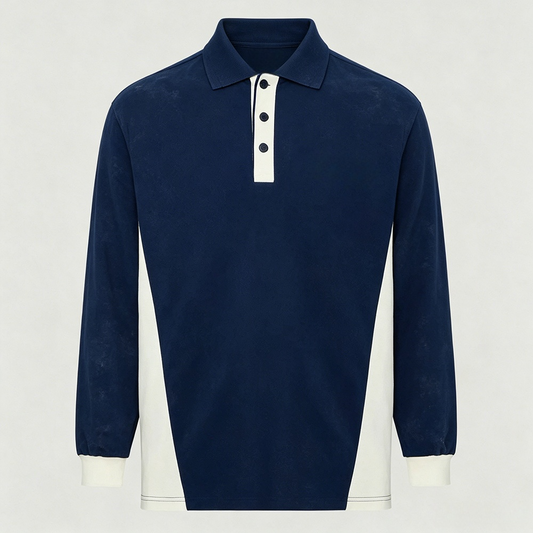 New leisure lapel button long sleeve T-shirt sweater