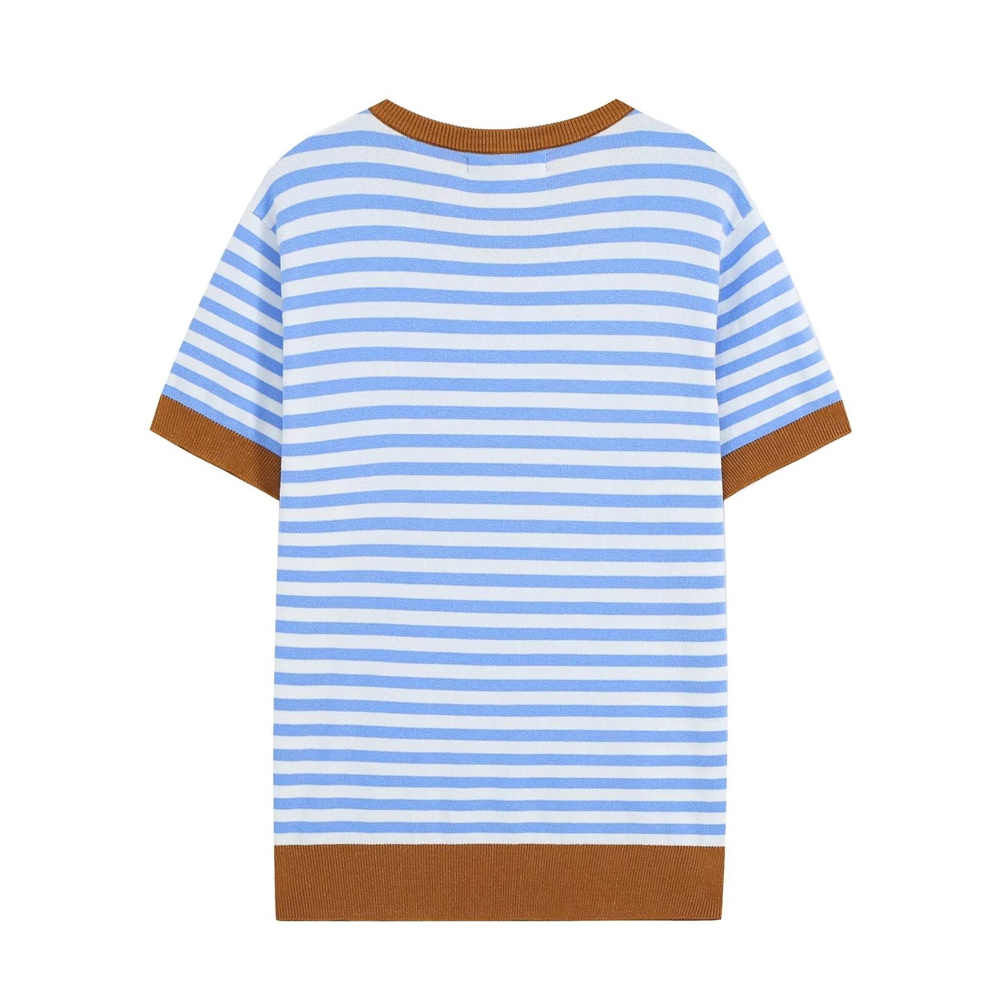 Women's round neck striped knitted top