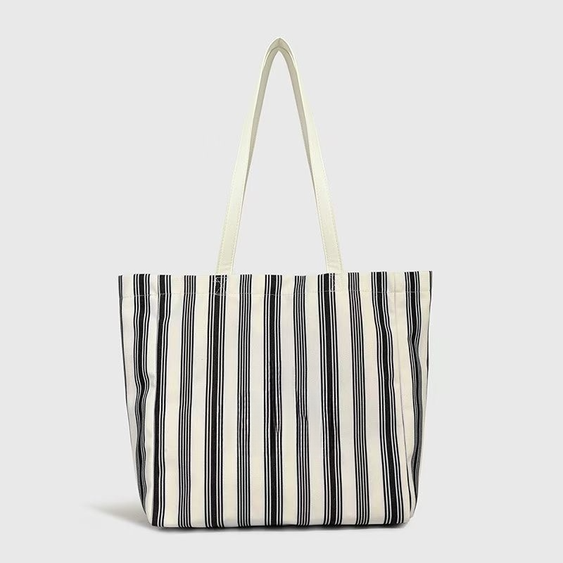 Women's new Joker large capacity striped shoulder handbag