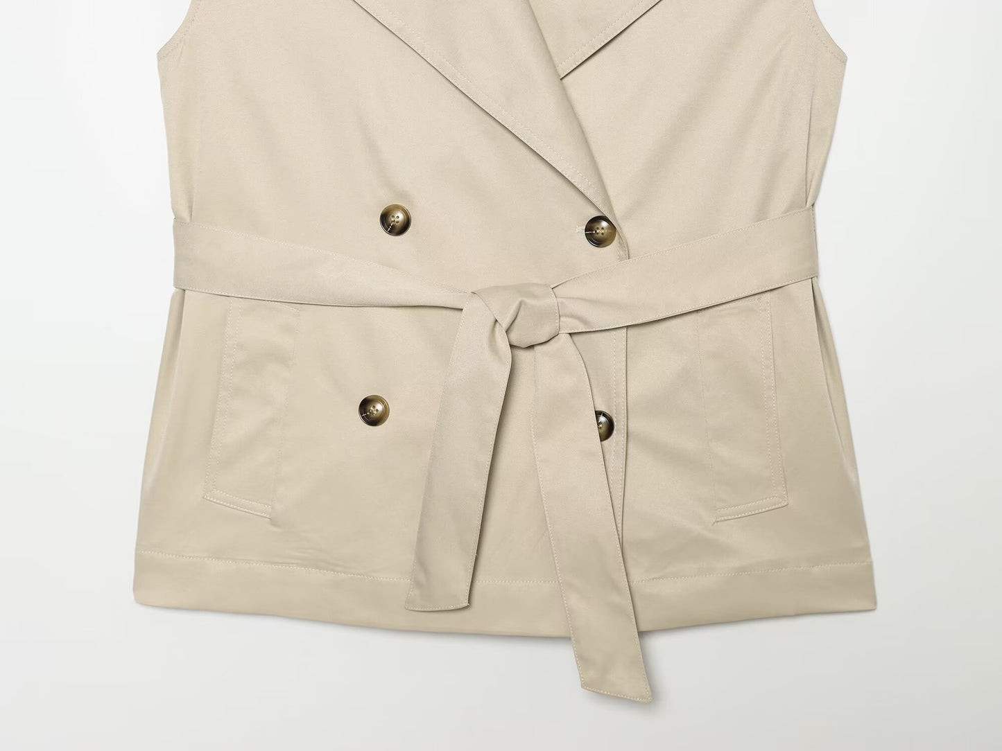 Women's with Belt casual double breasted vest