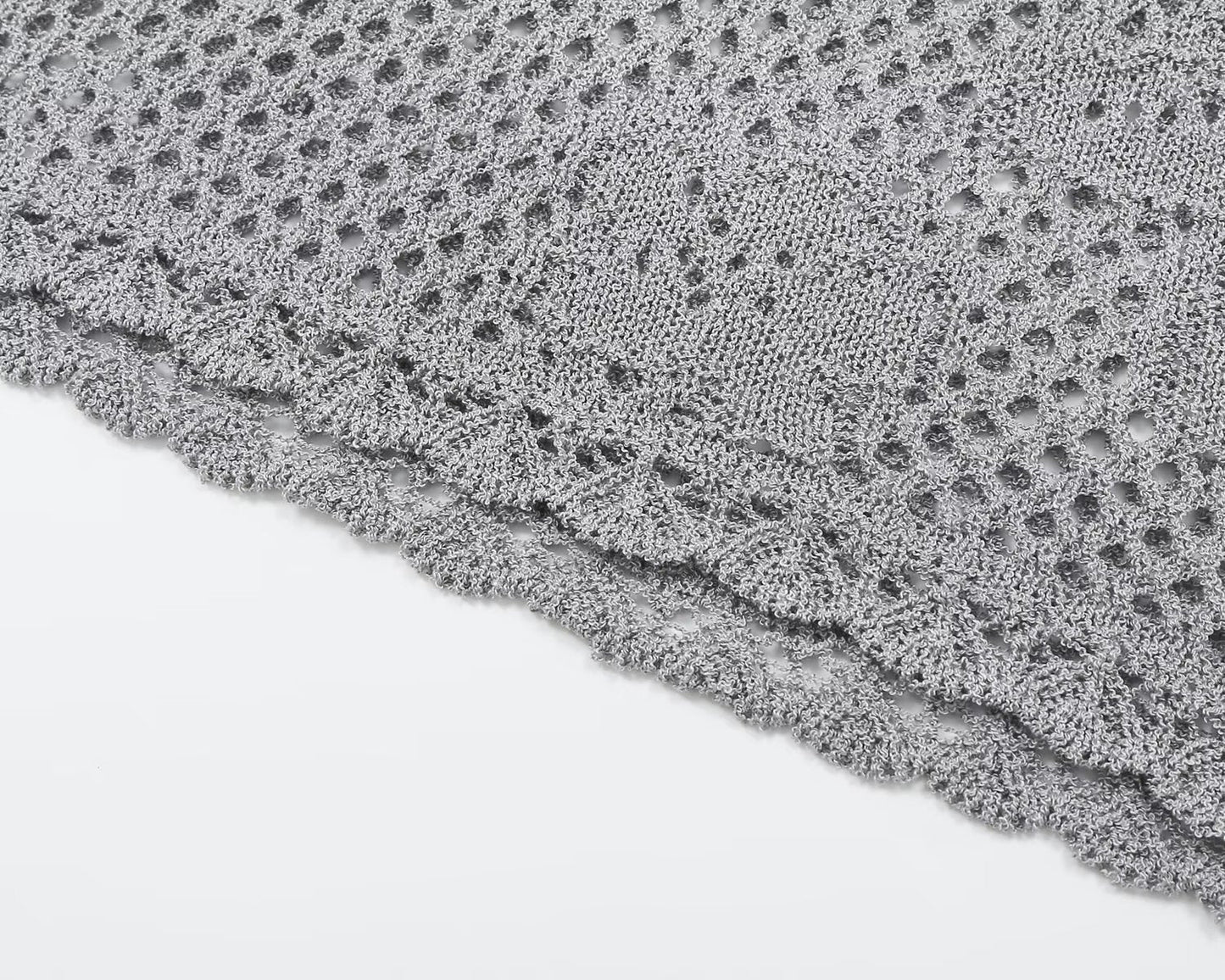 Women's round neck hollow knitted sweater