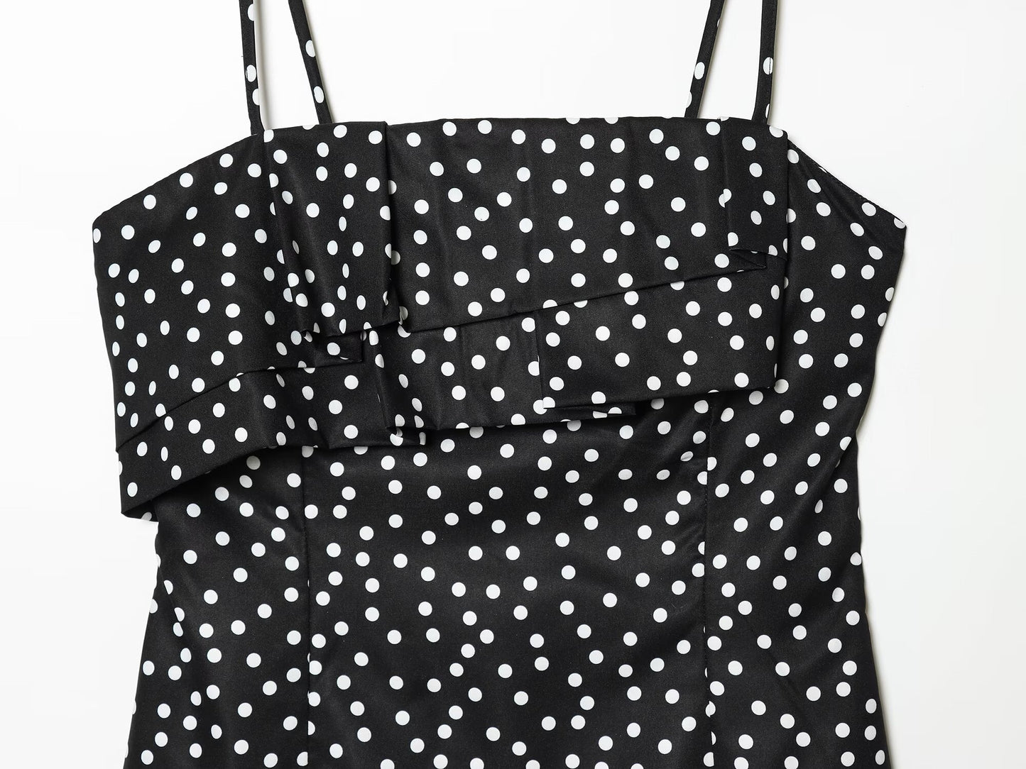 Women's polka dot suspender mini dress