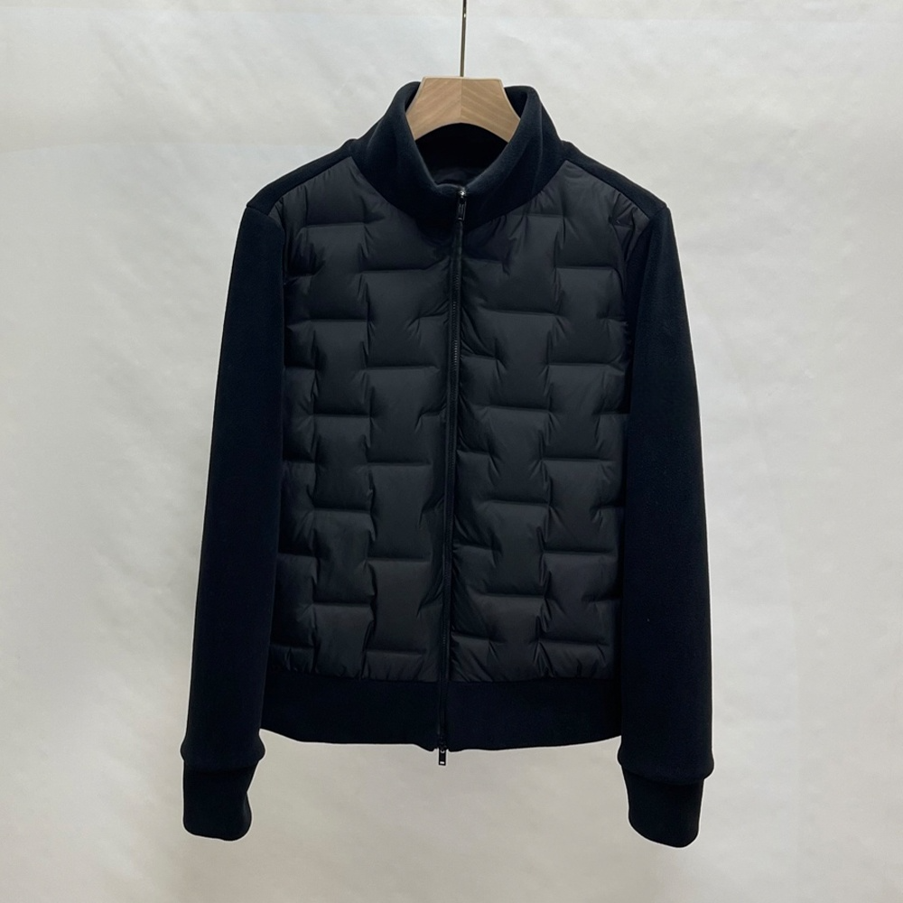Women's new polar fleece splicing white duck down collar down jacket