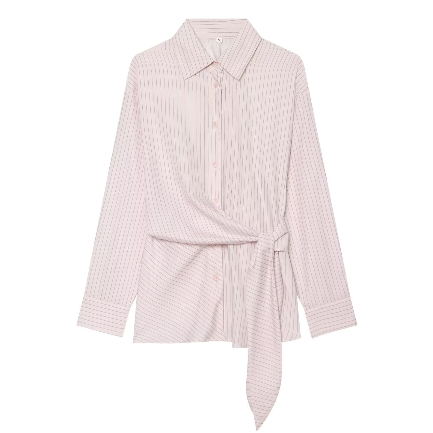 Women's Side Lace up decorative Striped Shirt