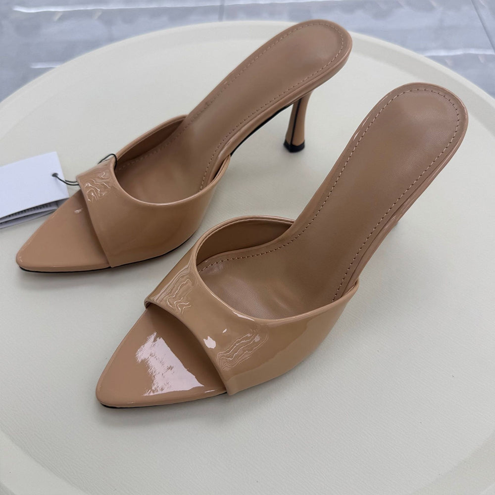 Women's new pointed open toe suede sandals with high heels and stilettos