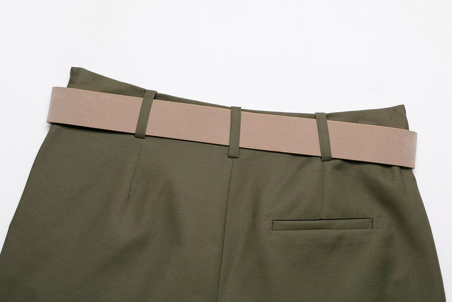 Women's with belt casual pleated culottes