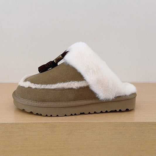 Women's new tassel valgus slippers snow boots