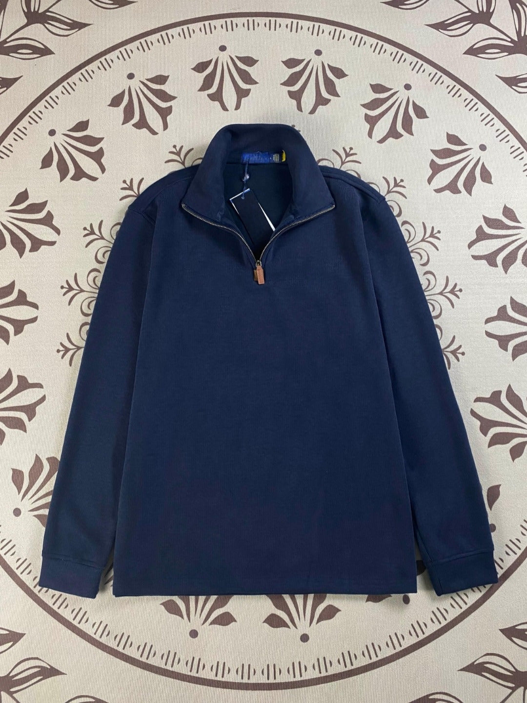 Men's and women's new casual Joker Mini fabric long sleeve half zipper sweater