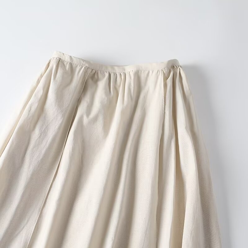 Women's solid linen blended MIDI dress