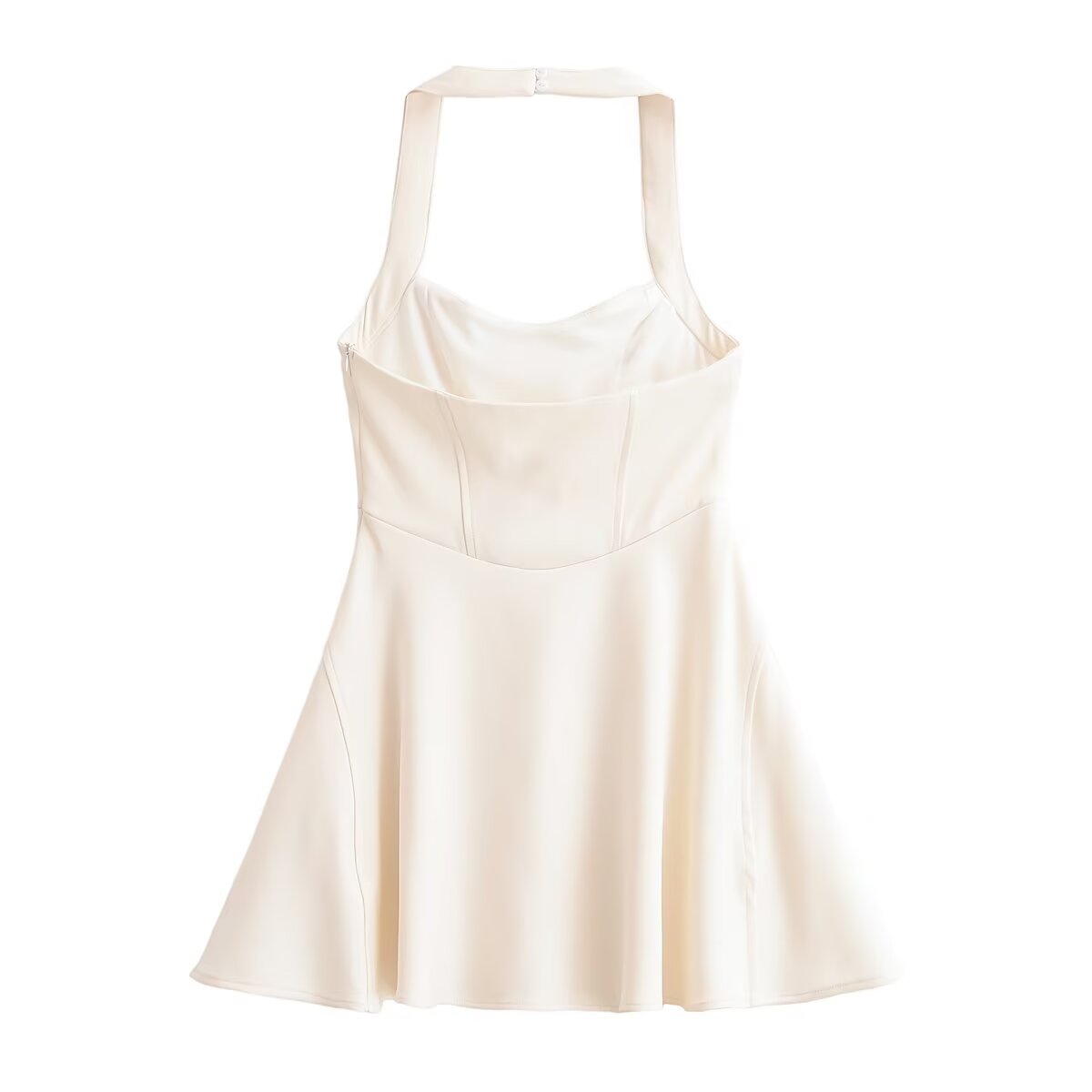 Women's hanging neck wide hem dress