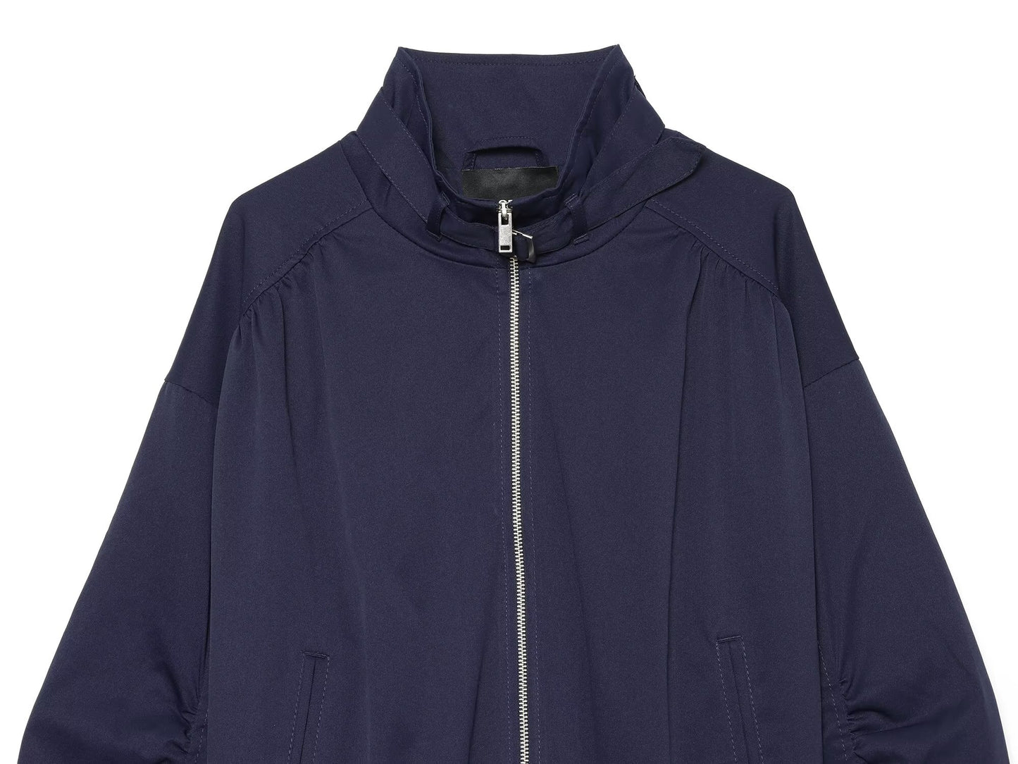 Women's pleated sleeve loose oversized pilot jacket