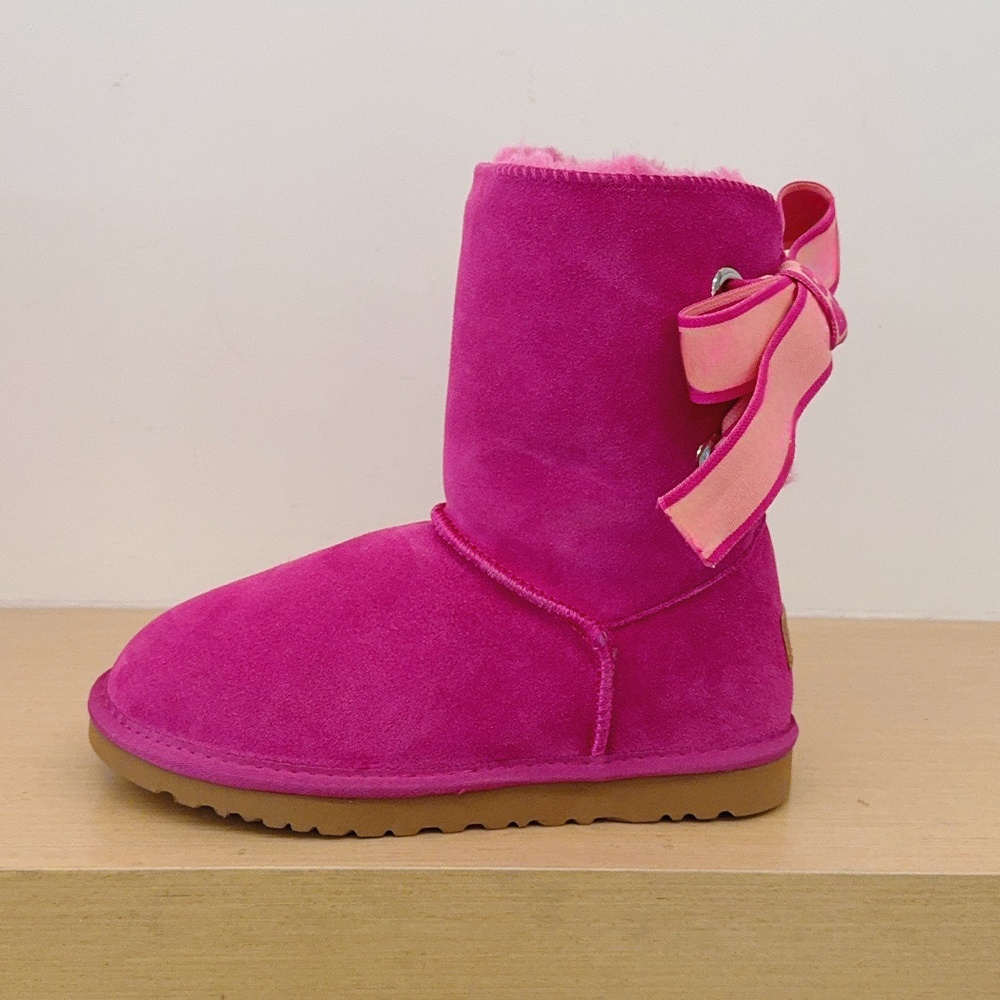 Women's new bow letter lace-up snow boots in the tube