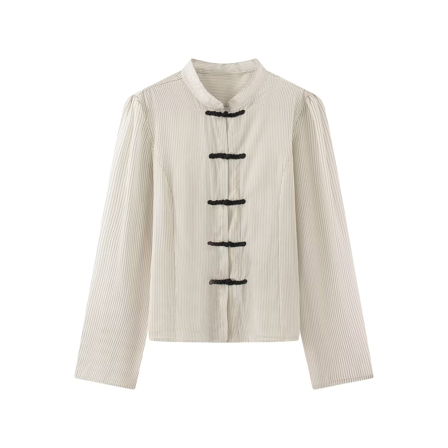 Women's casual slim short striped shirt
