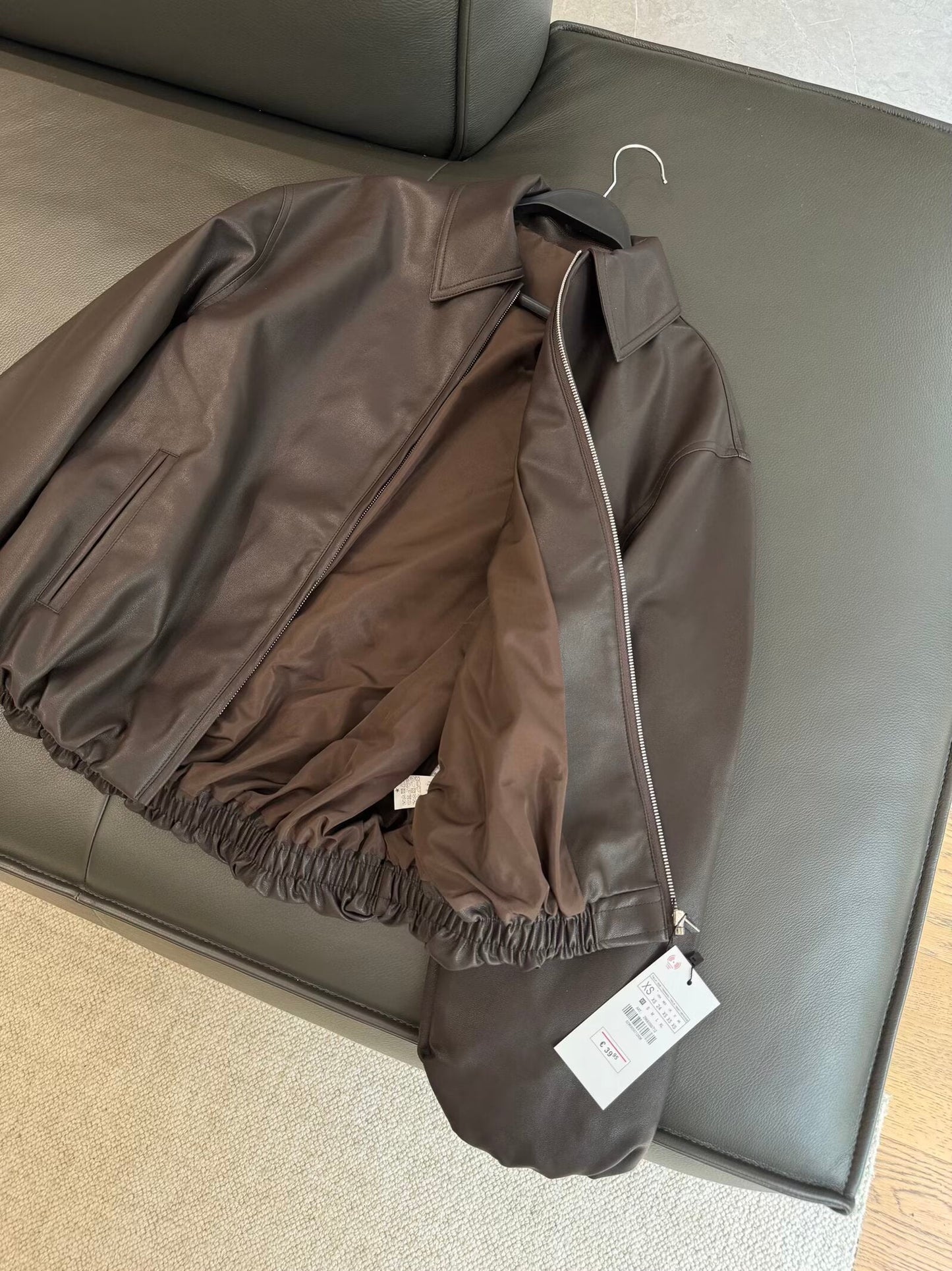 Women's new fashion casual lapel faux leather pilot jacket Coat