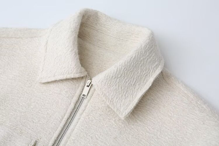 Women's lapel pocket decoration short jacket Coat