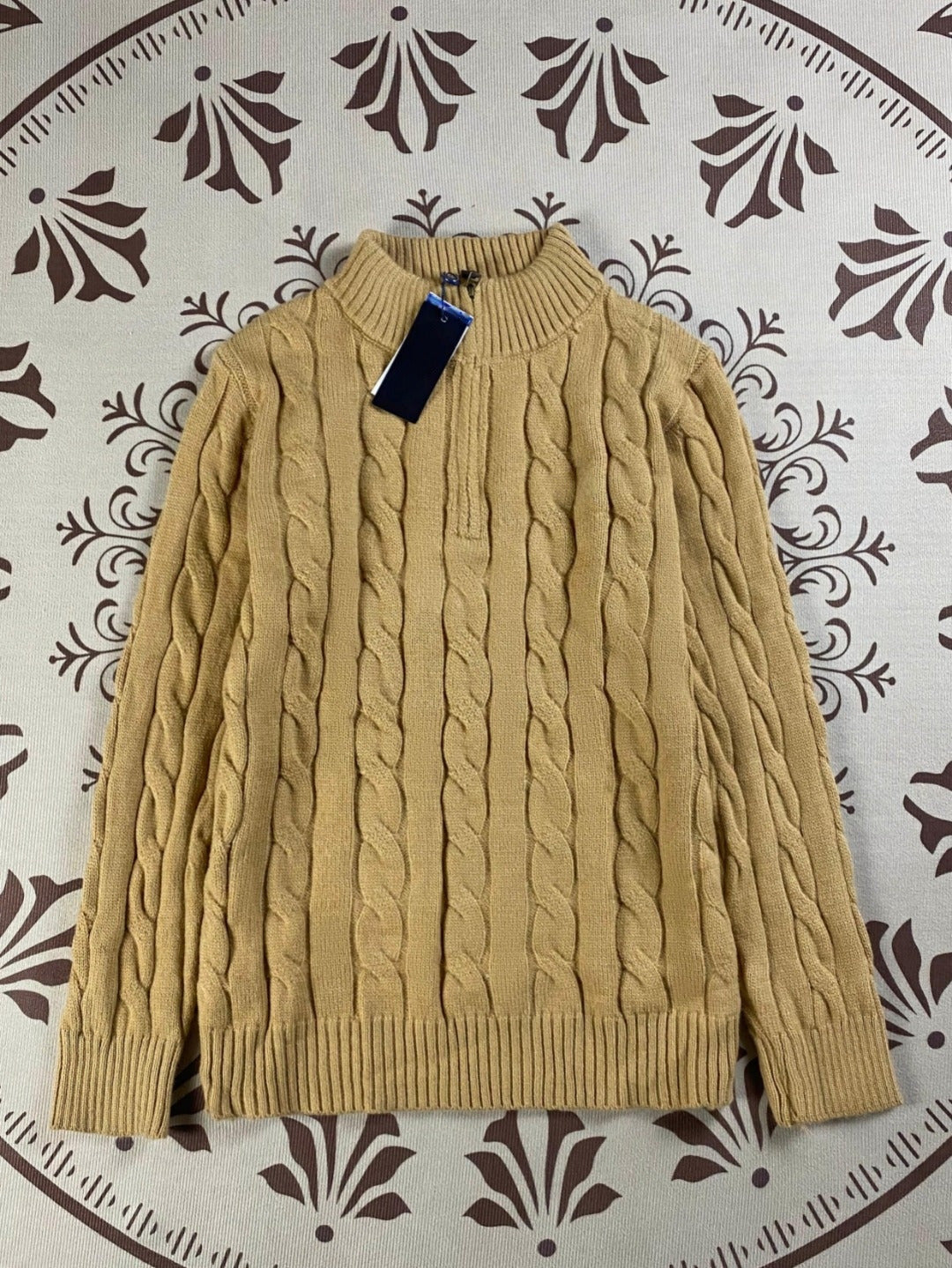 Men's and women's Joker Embroidery Knitting Half Zipper Design Sweater Knitwear